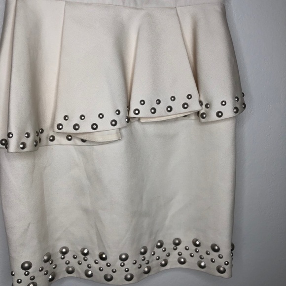 Jill Stuart Peplum Mini Dress Studded S Ivory - Picture 4 of 9
